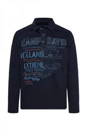 Langarm-Poloshirt mit Artworks und Twill-Details