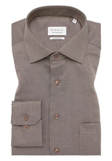 Eterna Businesshemd Comfort Fit Kentkragen beige/braun (1178 E19K)
