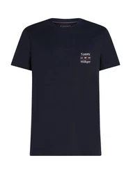 Tommy Hilfiger Rundhalsshirt HILFIGER STACK TEE Dunkelblau