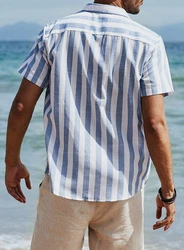 JMIERR Kurzarmhemd Freizeithemd Sommer Casual Hellblau/Blau