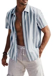 JMIERR Kurzarmhemd Freizeithemd Sommer Casual Hellblau/Grau/Blau