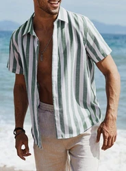 JMIERR Kurzarmhemd Freizeithemd Sommer Casual Türkis/Grün/Schwarz