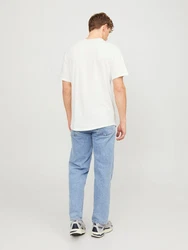 JACK & JONES T-Shirt 'Basher' Weiß/Creme/Khaki/Grau