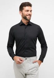 Eterna Businesshemd Slim Fit Langarm Schwarz/Braun