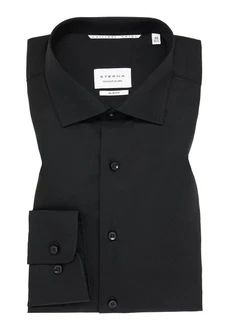 Eterna Businesshemd Slim Fit Langarm Schwarz/Braun