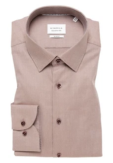 Eterna Langarmhemd Hemd 2132 F171 Lila/Beige/Braun