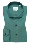 Eterna Langarmhemd SLIM FIT NON IRON Grün/Türkis