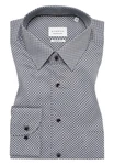 Eterna Langarmhemd COMFORT FIT NON IRON Grau/Hellblau/Braun