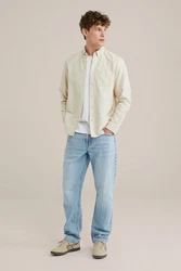 WE Fashion Businesshemd Creme/Khaki/Weiß/Beige