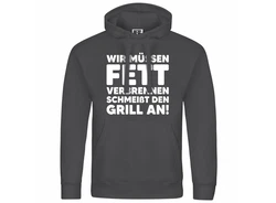 deinshirt Kapuzenpullover Herren Mit Print Motiv Grau/Dunkelgrau/Schwarz