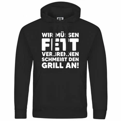 deinshirt Kapuzenpullover Herren Mit Print Motiv Schwarz/Grau