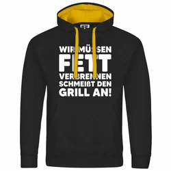 deinshirt Kapuzenpullover Herren Mit Print Motiv Gelb/Grau/Schwarz