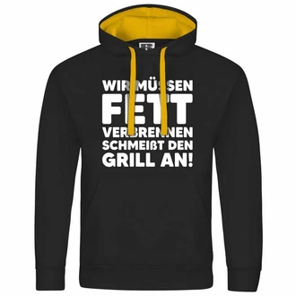 deinshirt Kapuzenpullover Herren Mit Print Motiv Gelb/Grau/Schwarz