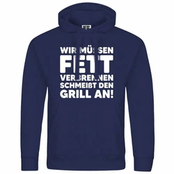 deinshirt Kapuzenpullover Herren Mit Print Motiv Dunkelblau/Blau/Schwarz/Hellblau/Grau