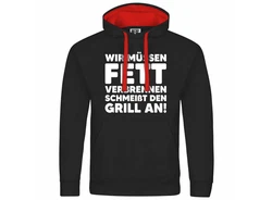 deinshirt Kapuzenpullover Herren Mit Print Motiv Schwarz/Grau/Rot