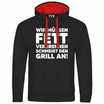 deinshirt Kapuzenpullover Herren Mit Print Motiv Schwarz/Grau/Rot