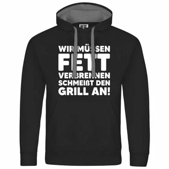 deinshirt Kapuzenpullover Herren Mit Print Motiv Schwarz/Grau
