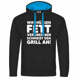 deinshirt Kapuzenpullover Herren Mit Print Motiv Schwarz/Grau/Blau/Hellblau