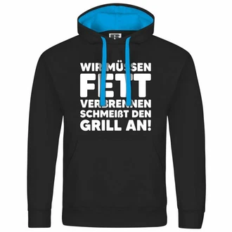 deinshirt Kapuzenpullover Herren Mit Print Motiv Schwarz/Grau/Blau/Hellblau