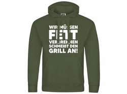 deinshirt Kapuzenpullover Herren Mit Print Motiv Dunkelgrün/Grün