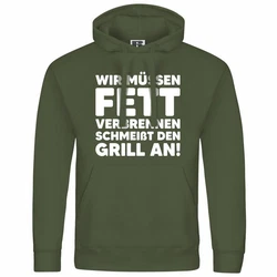 deinshirt Kapuzenpullover Herren Mit Print Motiv Dunkelgrün/Grün
