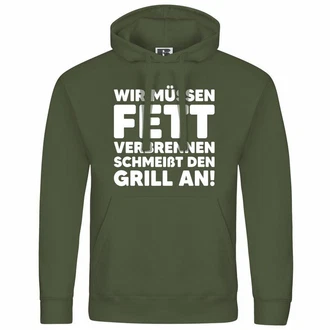 deinshirt Kapuzenpullover Herren Mit Print Motiv Dunkelgrün/Grün
