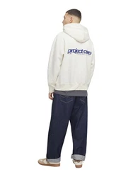 Jack & Jones Hoodie JCOUNION PRINT SWEAT HOOD Beige/Khaki/Weiß/Creme
