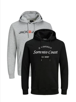 Jack & Jones Hoodie INFINITY Multipack Schwarz/Dunkelgrau/Grau