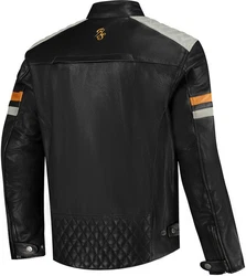 Rusty Stitches Motorradjacke Jari V2 Grau/Schwarz/Braun/Orange