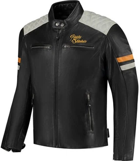 Rusty Stitches Motorradjacke Jari V2 Grau/Schwarz/Braun/Orange