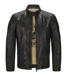 Lederjacke MSArlington handgewachste Bikerjacke aus Lammleder
