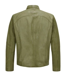 Milestone Lederjacke MSWinston Biker Blouson Dunkelgrün/Khaki/Grün