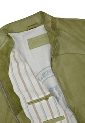 Milestone Lederjacke MSWinston Biker Blouson Dunkelgrün/Khaki/Grün