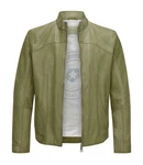 Milestone Lederjacke MSWinston Biker Blouson Dunkelgrün/Khaki/Grün