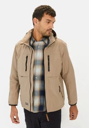 Funktionsjacke mit abnehmbarer Kapuze Markenlabel