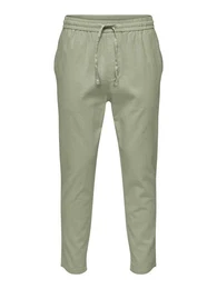 Stoffhose Leinen Baumwolle Stoffhose mit Tunnelzug ONSLINUS 5057 in Grn