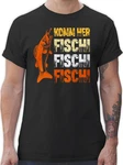 Shirtracer T-Shirt Geschenk für Angler I Komm Fischi Fischi Fischi I Angeln Geschenk Männ Angler Geschenke Schwarz/Rosa/Rot/Dunkelblau