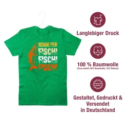 Shirtracer T-Shirt Geschenk für Angler I Komm Fischi Fischi Fischi I Angeln Geschenk Männ Angler Geschenke Grün/Neonfarben/Dunkelgrün