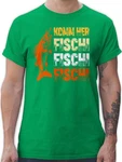 Shirtracer T-Shirt Geschenk für Angler I Komm Fischi Fischi Fischi I Angeln Geschenk Männ Angler Geschenke Grün/Neonfarben/Dunkelgrün