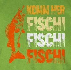 Shirtracer T-Shirt Geschenk für Angler I Komm Fischi Fischi Fischi I Angeln Geschenk Männ Angler Geschenke Grün/Neonfarben/Gelb