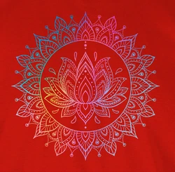Shirtracer T-Shirt Lotusblume Spirituelle Meditation Mandala Rot/Dunkelrot