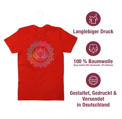 Shirtracer T-Shirt Lotusblume Spirituelle Meditation Mandala Rot/Dunkelrot