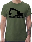 Shirtracer T-Shirt Bagger König Fahrzeuge Dunkelgrün