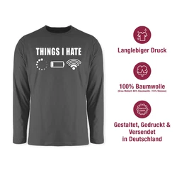 Shirtracer Rundhalsshirt Things I hate Sprüche Statement mit Spruch Dunkelgrau/Beige/Grau