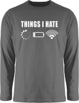 Shirtracer Rundhalsshirt Things I hate Sprüche Statement mit Spruch Dunkelgrau/Beige/Grau