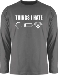 Rundhalsshirt Things I hate wei Sprche Statement mit Spruch