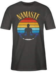 Shirtracer T-Shirt Namaste Yoga und Wellness Geschenk Grau/Orange/Mischfarben/Schwarz/Braun