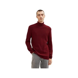 Rollkragenpullover rot regular fit (1-tlg)