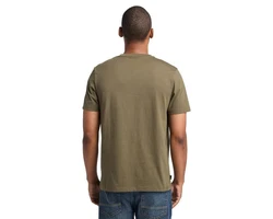 Timberland T-Shirt STACK LOGO Kurzarm Tee Khaki/Dunkelgrün