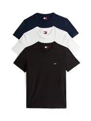 Tommy Jeans T-Shirt TJM XSLIM 3 PACK TEE Schwarz/Dunkelblau/Weiß/Rot